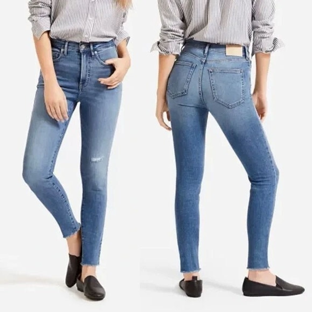 Everlane The High Rise Skinny Jean Ankle Raw Hem
